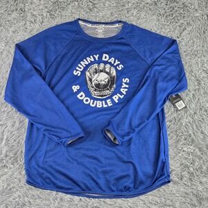 Boombah Mens Large Blue Sunny Days Double Plays Long Sleeve Athletic Shirt NEW